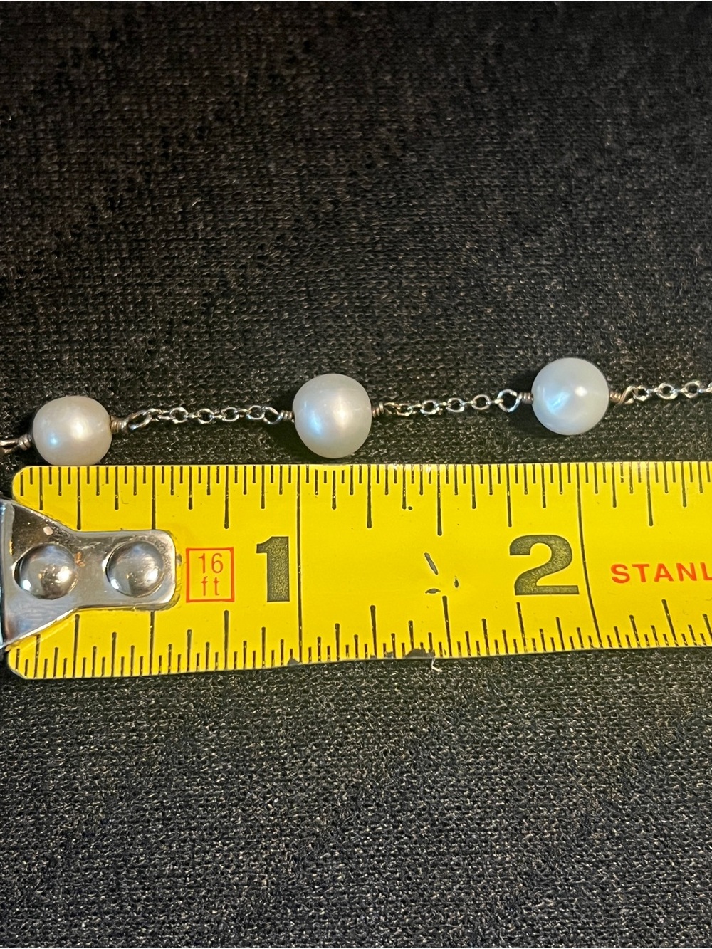 Fortunoff Freshwater Pearl Sterling Silver 925 Station Necklace - Picture 5 of 5